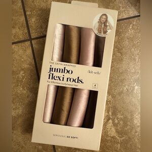 (New)Kitsch Satin-Wrapped Jumbo Flexi Rods (4 pcs) – Brand New | Heatless Curls